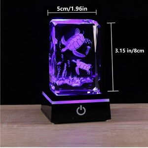 3D Crystal Turtle Night Light